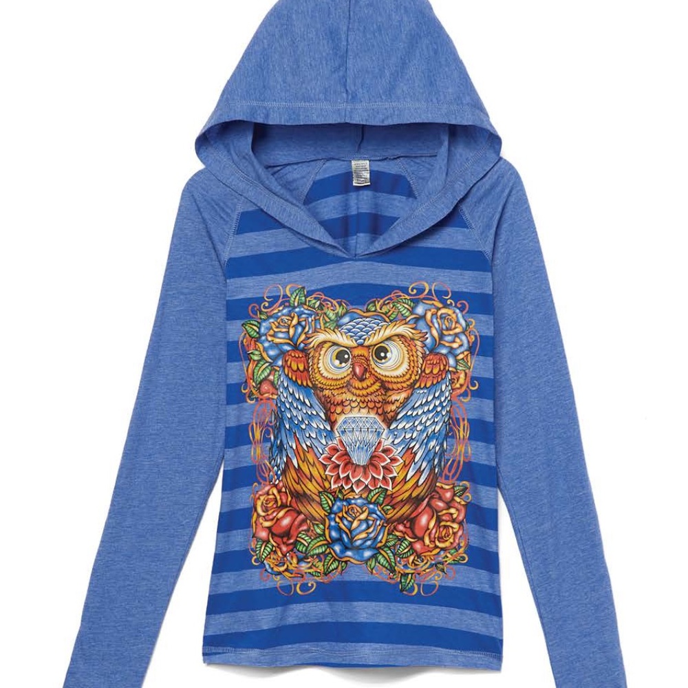 Long sleeve Stripe Hoodie - Owl